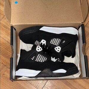 Kids Jordan 4 Black and White Sneakers Size 13C